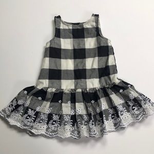 Pastourelle Pippa & Julie black white check sleeveless three-button summer dress